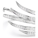 Vienna bangle Mixed cuts, White, Rhodium plated
